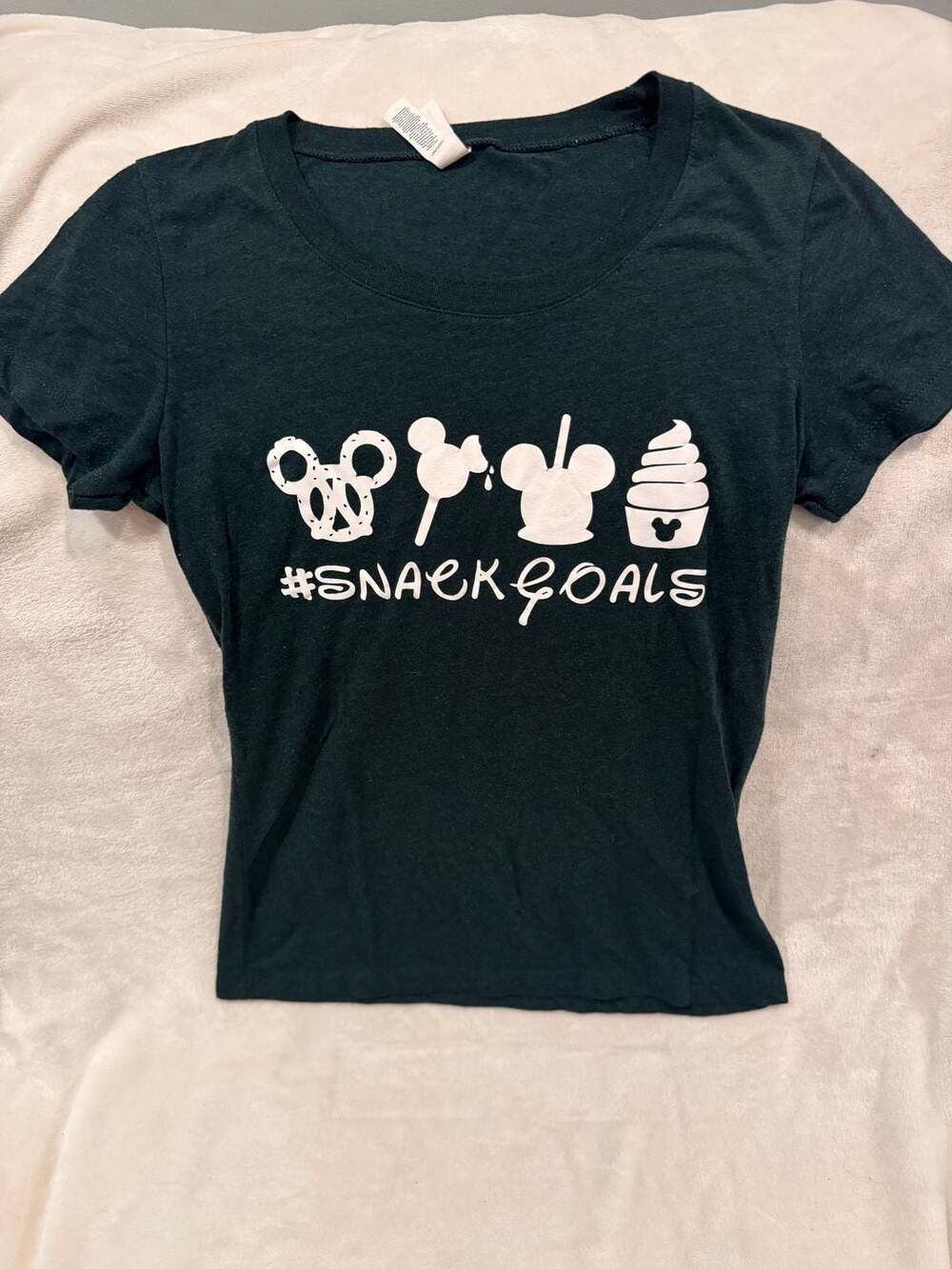 Bella Canvas Disney Snack Goals Graphic Tee Dark Green Medium Super Soft